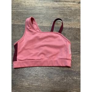 Gymshark Asymmetric Sports Bra - Dusky Pink/Dark Ruby Size XS